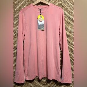 Avalanche Men's Breathable Quick Dry Long Sleeve Shirt, Pink/Salmon,Size M, NWT